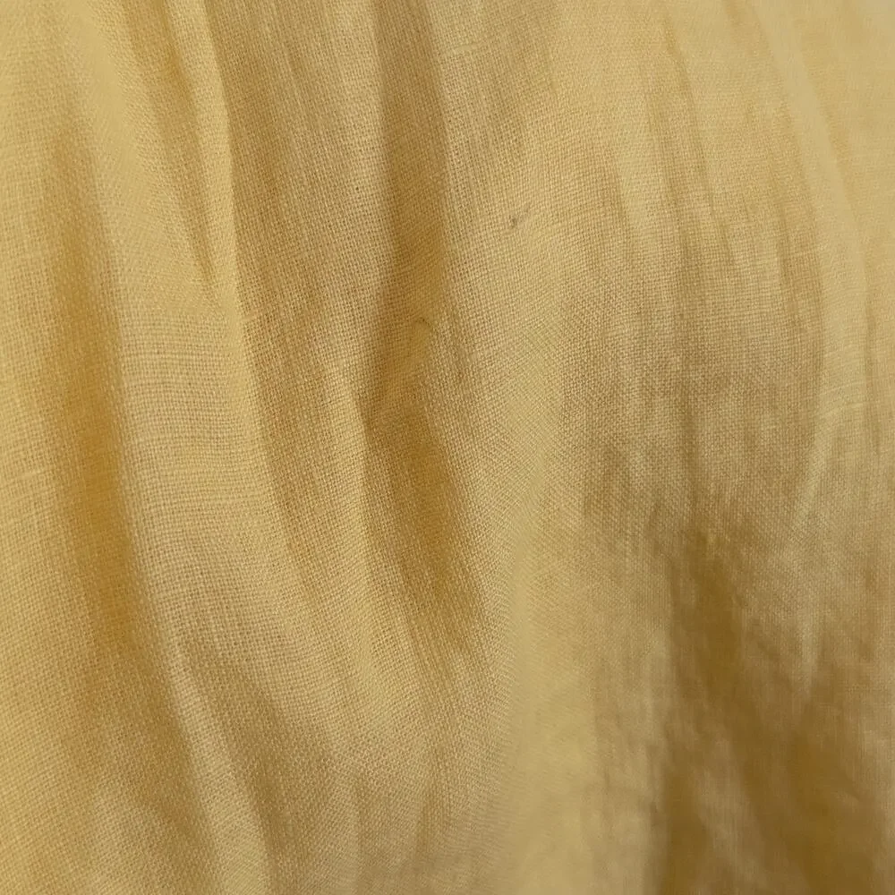 J. Crew Sunny Yellow Linen Tiered Ruffle Trim Midi Dress Size XS/S